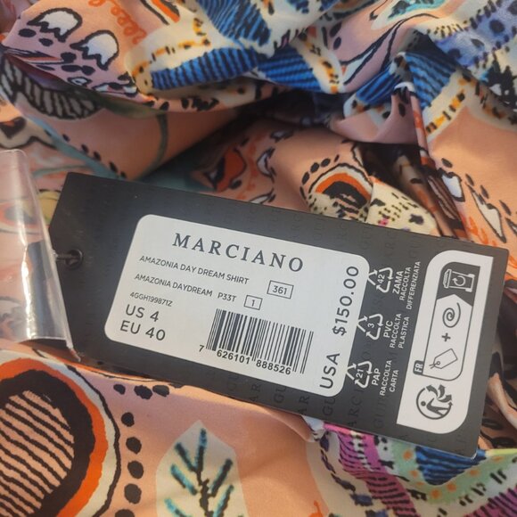 NWT MARCIANO BY GUESS Women's Amazonia Daydream Shirt in Size 4 - Picture 6 of 6